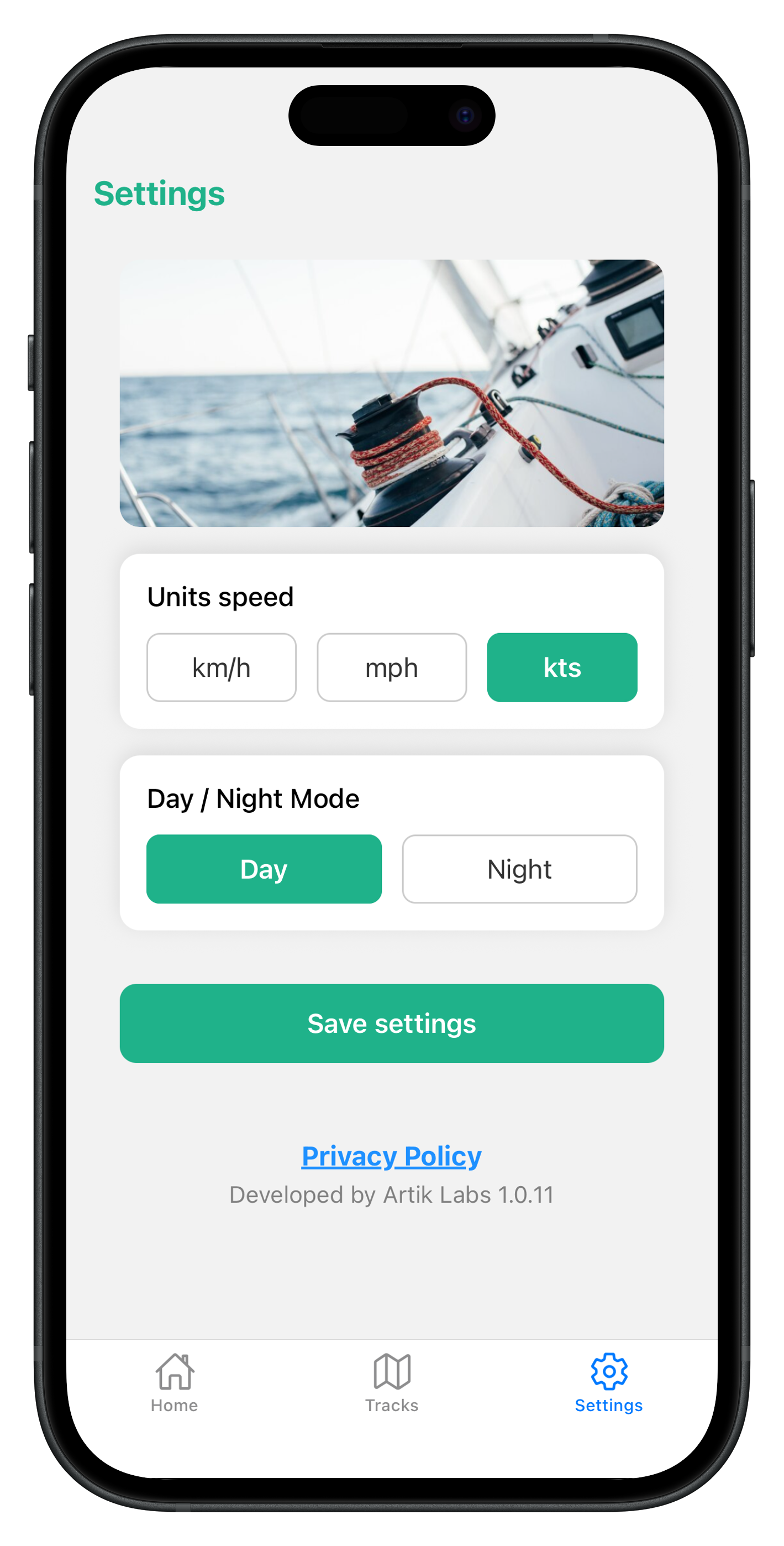 BoatSpeed Settings